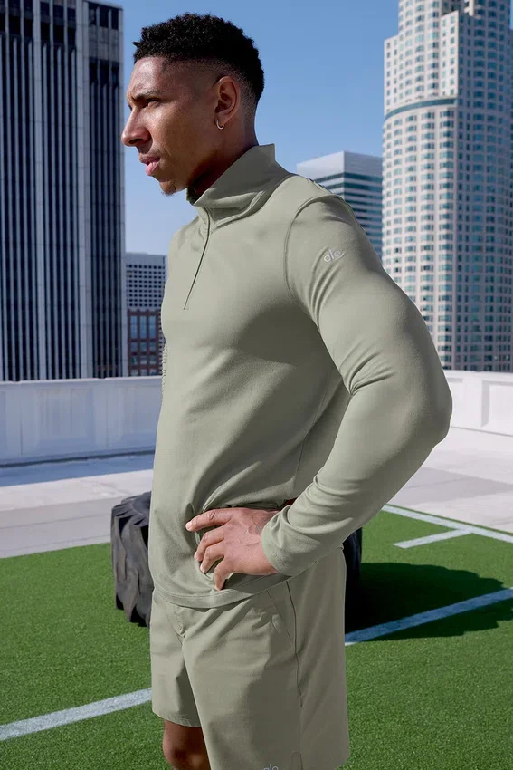 Camiseta de manga larga Conquer 1/4 Zip Reform - Limestone