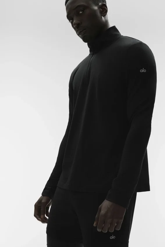 Camiseta de manga larga Conquer 1/4 Zip Reform - Negro