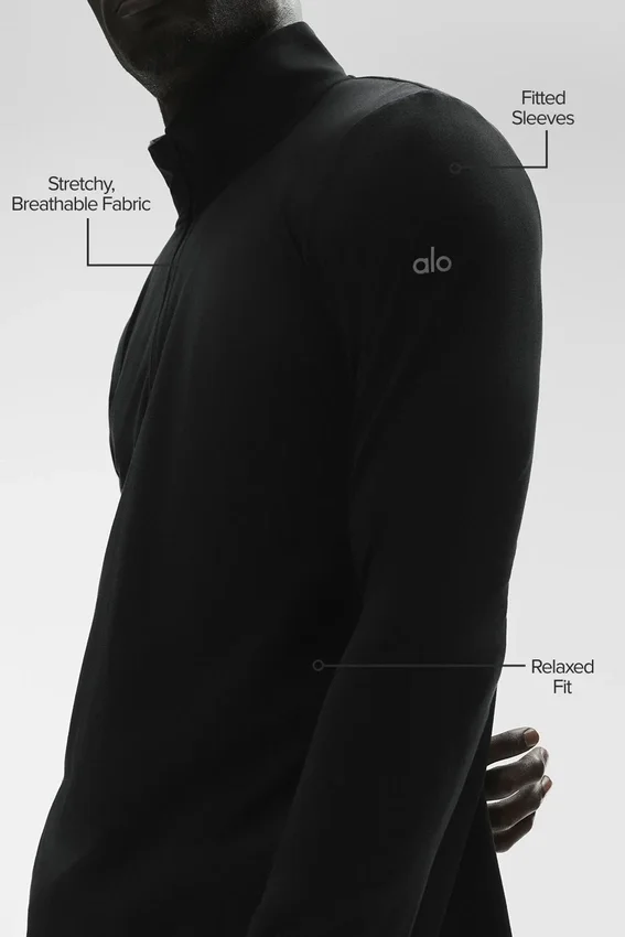 Camiseta de manga larga Conquer 1/4 Zip Reform - Negro