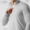 Camiseta de manga larga Conquer Reform con cremallera de 1/4 - Gris jaspeado deportivo
