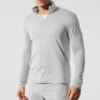 Camiseta de manga larga Conquer Reform con cremallera de 1/4 - Gris jaspeado deportivo