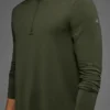 Camiseta de manga larga Conquer Reform con cremallera de 1/4 - Verde oliva