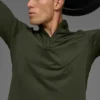 Camiseta de manga larga Conquer Reform con cremallera de 1/4 - Verde oliva