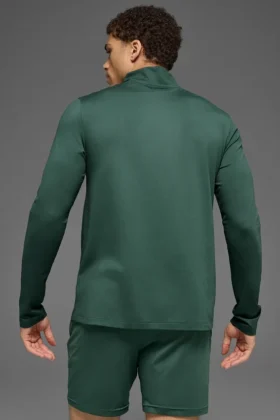 Camiseta de manga larga Conquer Reform con cremallera de 1/4 – Verde trébol
