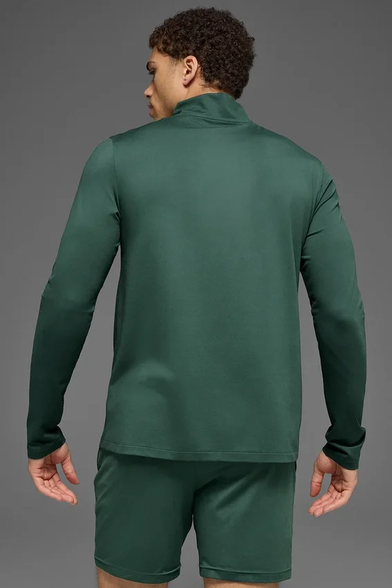 Camiseta de manga larga Conquer Reform con cremallera de 1/4 - Verde trébol