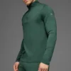 Camiseta de manga larga Conquer Reform con cremallera de 1/4 - Verde trébol