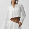 Camiseta de manga larga corta sin par - Blanca