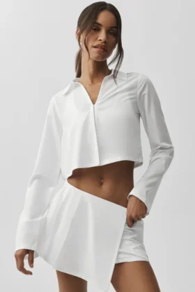 Camiseta de manga larga corta sin par - Blanca