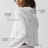 Camiseta de manga larga corta sin par - Blanca