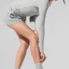 Camiseta de manga larga de modal acanalado - Gris jaspeado deportivo