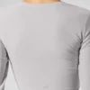 Camiseta de manga larga «Finesse» de Alosoft lavada - Gris cielo lavado