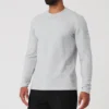 Camiseta de manga larga «Micro Waffle Fast Break» - Gris jaspeado deportivo