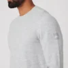 Camiseta de manga larga «Micro Waffle Fast Break» - Gris jaspeado deportivo