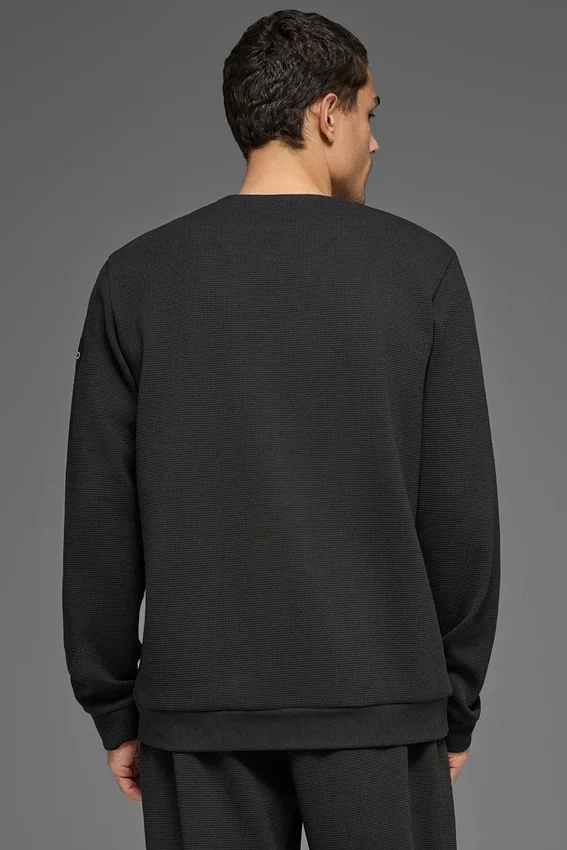 Camiseta de manga larga Waffle Lounge - Negro