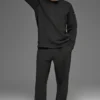 Pantalón de chándal de punto de panal para estar por casa - Negro