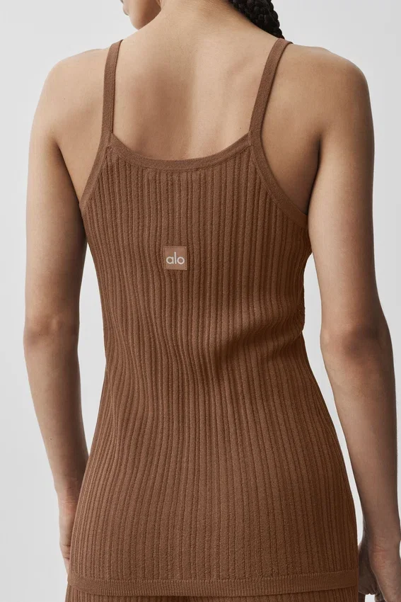 Camiseta de tirantes abotonada «Sunlit» de Jerséis — Marrón «Sun Kissed»