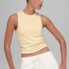 Camiseta de tirantes acanalada «En Pointe» - Amarillo candlelight