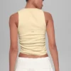 Camiseta de tirantes acanalada «En Pointe» - Amarillo candlelight