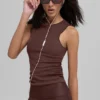 Camiseta de tirantes acanalada «En Pointe» - Brownstone