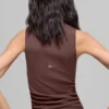 Camiseta de tirantes acanalada «En Pointe» - Brownstone