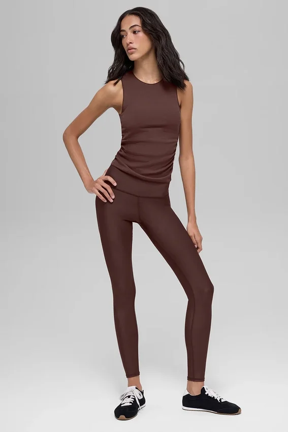 Camiseta de tirantes acanalada «En Pointe» - Brownstone