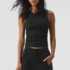 Camiseta de tirantes acanalada «En Pointe» - Negro