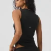 Camiseta de tirantes acanalada «En Pointe» - Negro