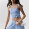 Camiseta de tirantes Adore de canalé - Azul Provenza claro