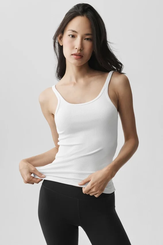 Camiseta de tirantes Adore de punto acanalado - Blanco