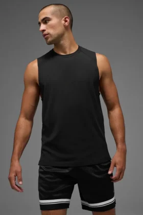 Camiseta de tirantes Alo Vapor Muscle — Negro