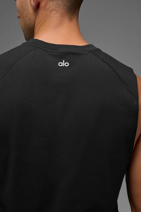 Camiseta de tirantes Alo Vapor Muscle — Negro