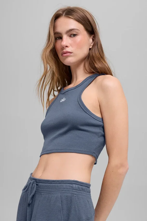 Camiseta de tirantes Aspire - Azul piedra/Blanco