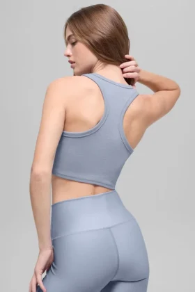 Camiseta de tirantes Aspire – Gris hielo/Blanco