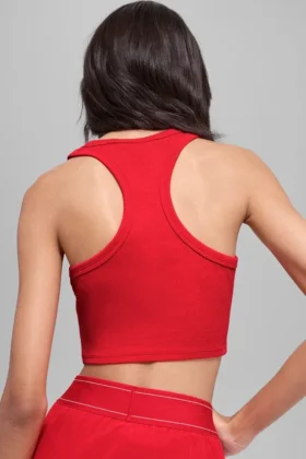 Camiseta de tirantes Aspire – Rojo brillante/Blanco