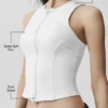 Camiseta de tirantes con cremallera completa Alosoft Level Up - Blanca