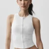 Camiseta de tirantes con cremallera completa Alosoft Level Up - Blanca
