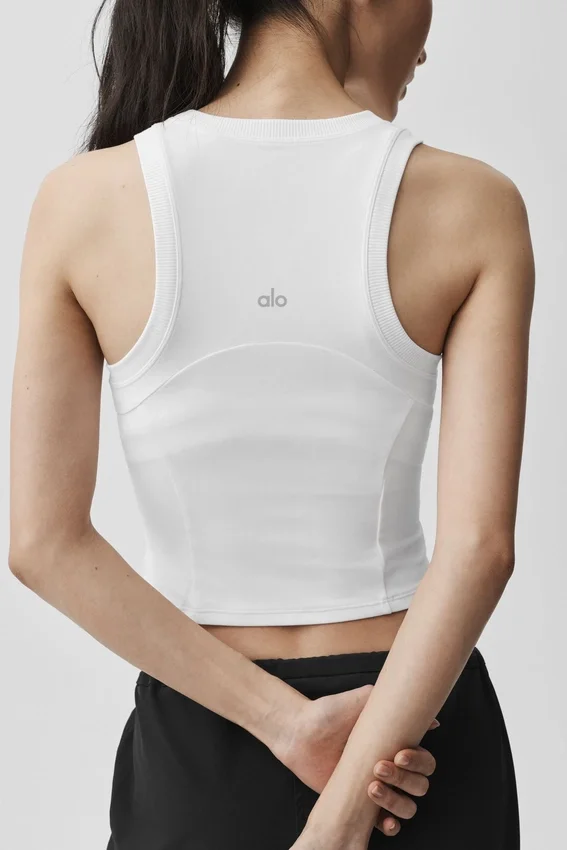 Camiseta de tirantes con cremallera completa Alosoft Level Up - Blanca