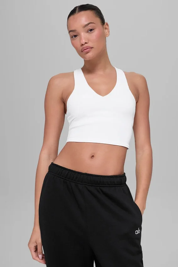 Camiseta de tirantes con Real Bra integrado «Airbrush» - Blanco