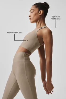 Camiseta de tirantes con sujetador Airlift Super Sleek – Grava
