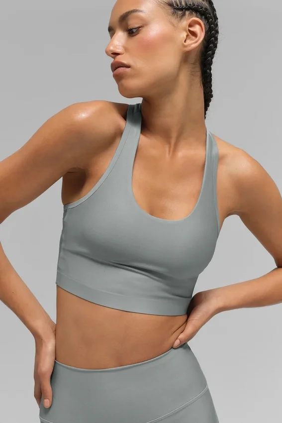 Camiseta de tirantes con sujetador Airlift Super Sleek - Gris lunar