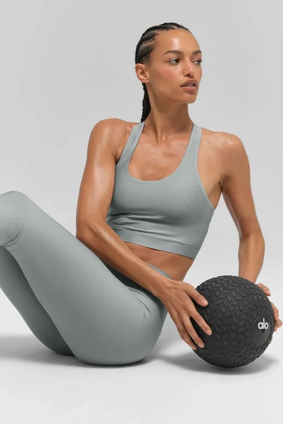 Camiseta de tirantes con sujetador Airlift Super Sleek - Gris lunar