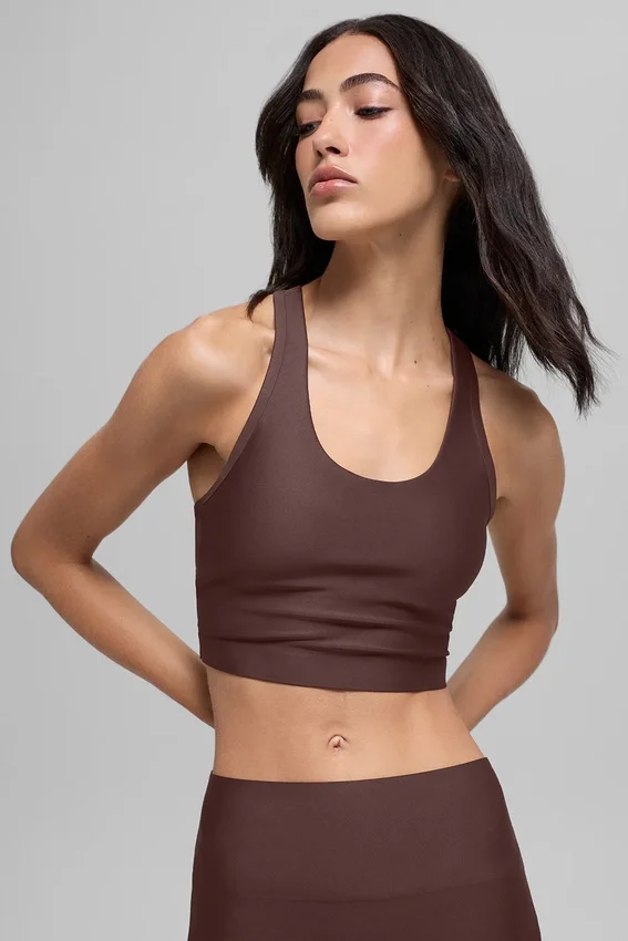 Camiseta de tirantes con sujetador Airlift Super Sleek - Marrón piedra
