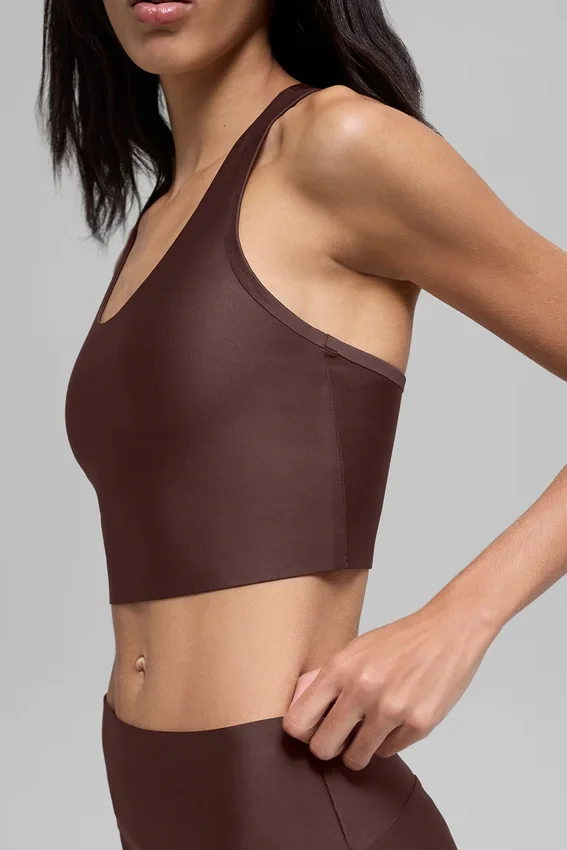 Camiseta de tirantes con sujetador Airlift Super Sleek - Marrón piedra
