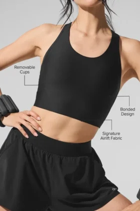 Camiseta de tirantes con sujetador Airlift Super Sleek – Negro