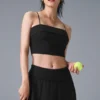 Camiseta de tirantes con sujetador incorporado «Doubles Only» - Negro
