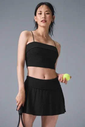 Camiseta de tirantes con sujetador incorporado «Doubles Only» - Negro