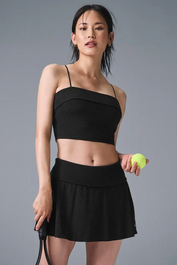 Camiseta de tirantes con sujetador incorporado «Doubles Only» - Negro