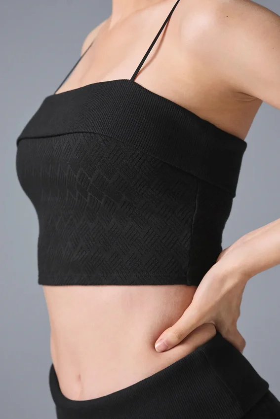 Camiseta de tirantes con sujetador incorporado «Doubles Only» - Negro