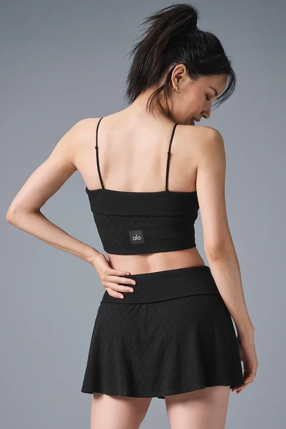 Camiseta de tirantes con sujetador incorporado «Doubles Only» - Negro