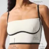 Camiseta de tirantes con sujetador integrado Airbrush Streamlined - Marfil/Negro